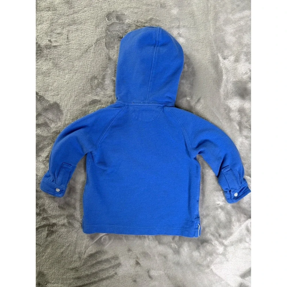 Ralph Lauren Polo Baby Boys Pullover Hoodie Blue Orange Size 9M Hooded